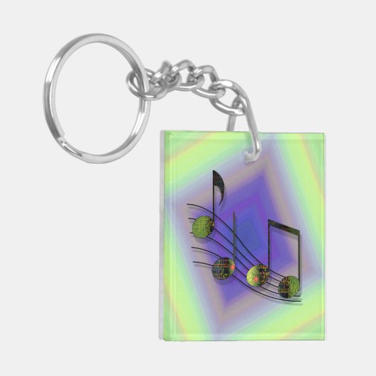 Dubstep Notes Acryl Sleutelhanger (Voorkant Links)