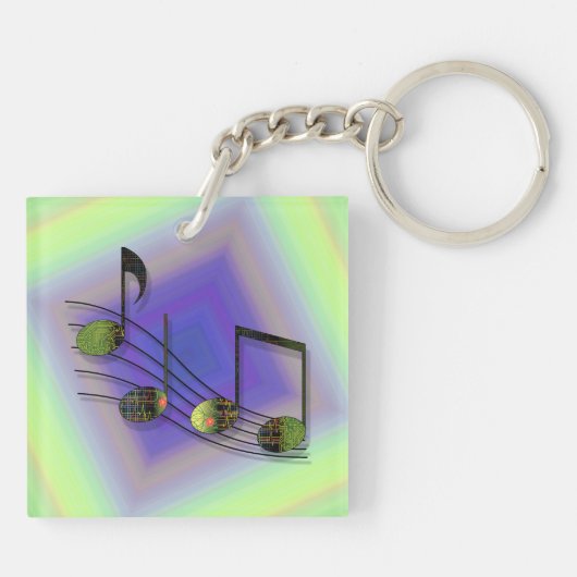 Dubstep Notes Acryl Sleutelhanger (Achterkant)