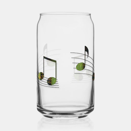 Dubstep Notes Blikvorm Glas (Links)