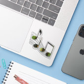 Dubstep Notes Contour Sticker (Laptop met iPhone)