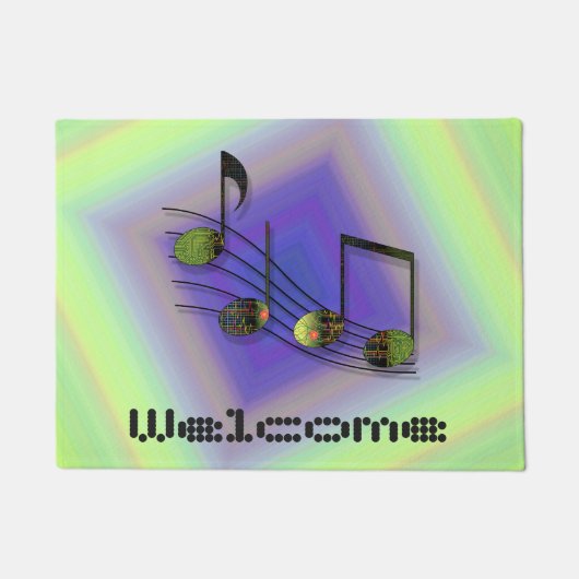 Dubstep Notes Doormat Deurmat (Voorkant)