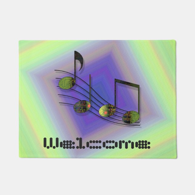 Dubstep Notes Doormat Deurmat (Voorkant)
