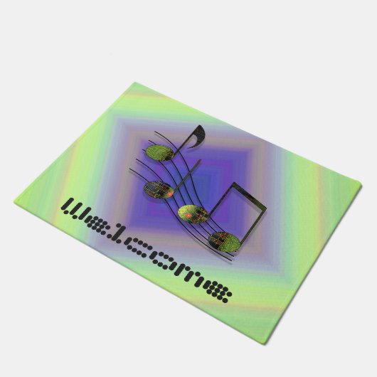 Dubstep Notes Doormat Deurmat (Schuin)