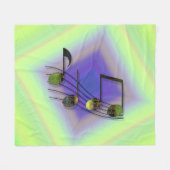 Dubstep Notes fleece Blanket Deken (Voorkant (Horizontaal))