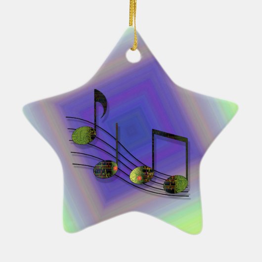 Dubstep Notes-Ornament Keramisch Ornament (Achterkant)