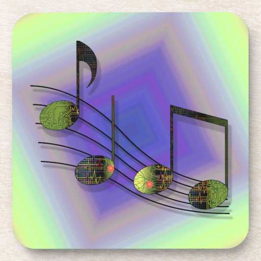 Dubstep Notes Square Onderzetter (Voorkant)