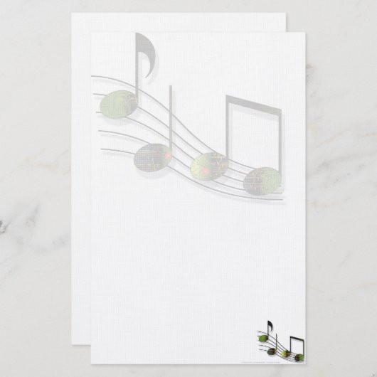 Dubstep Notes Stationery Briefpapier (Voorkant / Achterkant)