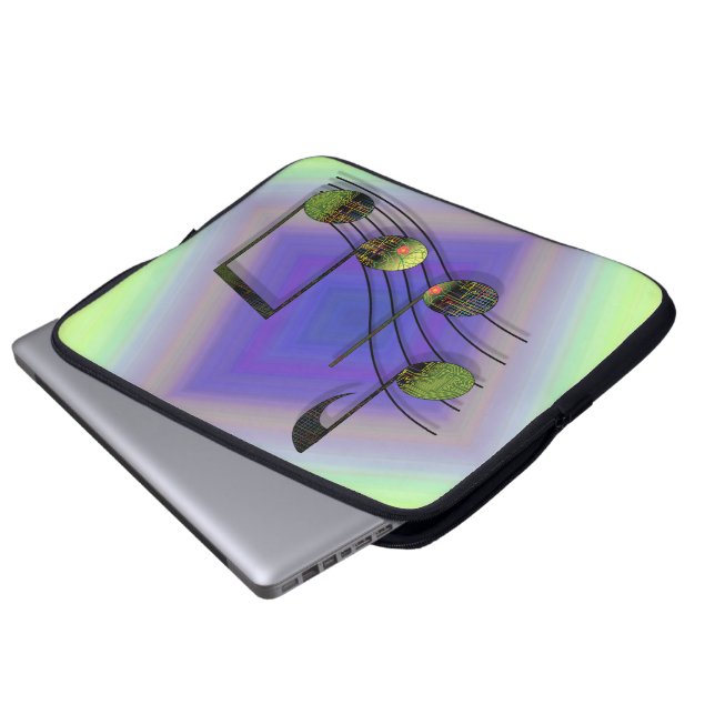 Dubstep notities laptophoes laptop sleeve (Voorkant onderkant)