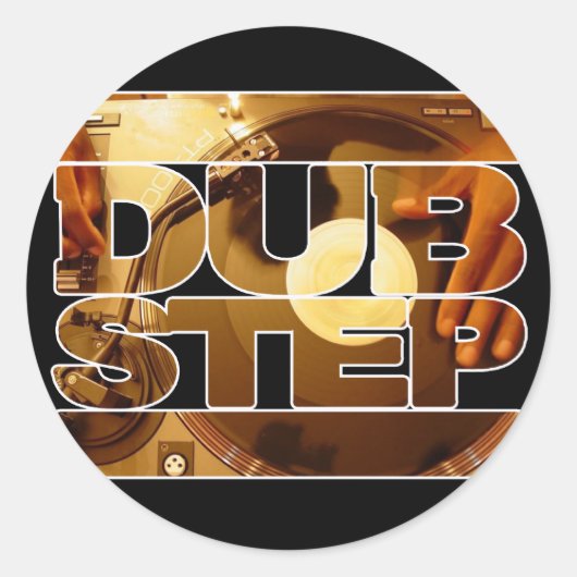 DUBSTEP vinyl nasynchronplaten muziek dub stap dow Ronde Sticker (Voorkant)