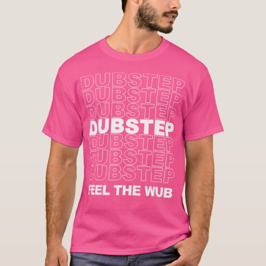 Dubstep Voel De Wub Techno Dj Rave Riddim Hoofdsch T-shirt (Voorkant)