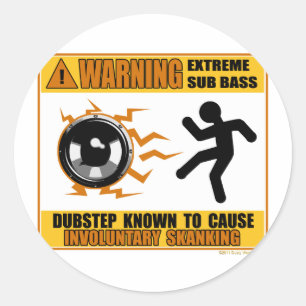 DUBSTEP-waarschuwing Extreme Bass Ronde Sticker