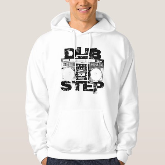 Dubstep White Boombox Hoodie (Voorkant)
