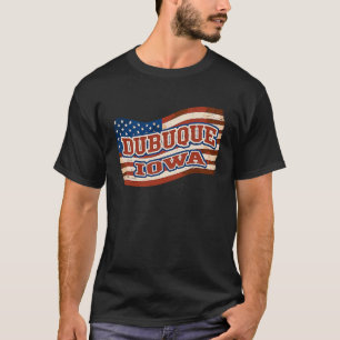 Dubuque City Iowa  Amerikaanse vlag T-shirt