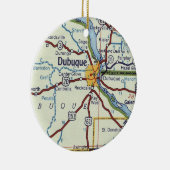 Dubuque IA-kaart Keramisch Ornament (Rechts)