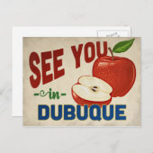 Dubuque Iowa Apple - Vintage Travel Briefkaart (Voorkant / Achterkant)