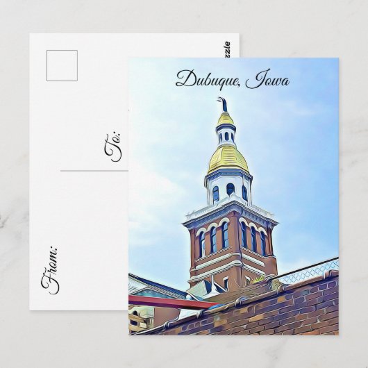 Dubuque, Iowa Briefkaart (Voorkant / Achterkant)