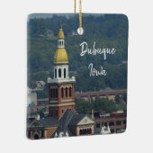 Dubuque, Iowa City Uitzicht kerstkeramiek Keramisch Ornament (Rechts)