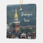 Dubuque, Iowa City Uitzicht kerstkeramiek Keramisch Ornament (Links)