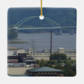 Dubuque, Iowa City Uitzicht kerstkeramiek Keramisch Ornament (Achterkant)