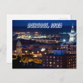 Dubuque Iowa Downtown Capitol State Briefkaart (Voorkant / Achterkant)