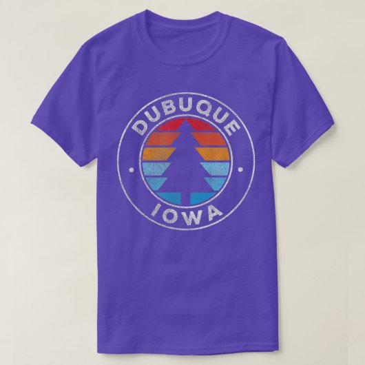 Dubuque Iowa IA Retro 70's T-shirt (Design voorkant)