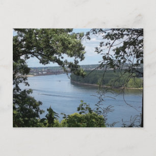 Dubuque Iowa op de Mississippi Briefkaart