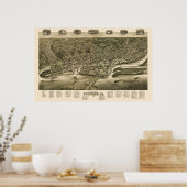 Dubuque, Iowa Panoramic Map - 1889 Poster (Keuken)