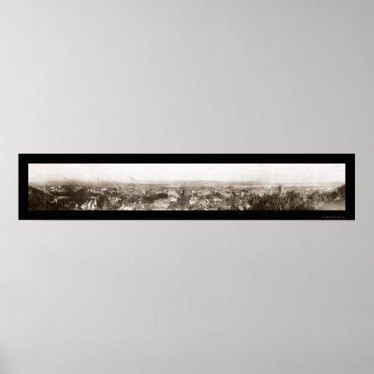 Dubuque Iowa Panview Foto 1914 Poster (Voorkant)