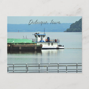 Dubuque, Iowa Pusher Boat op de Mississippi Briefkaart