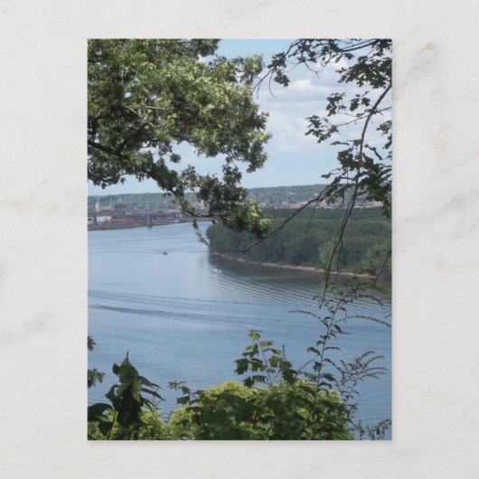 Dubuque Iowa van de Mississippi Briefkaart (Voorkant)
