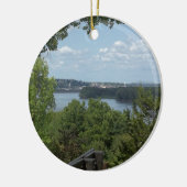 Dubuque Iowa van de Mississippi Keramisch Ornament (Links)