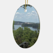 Dubuque Iowa van de Mississippi Keramisch Ornament (Links)