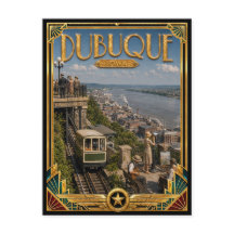 Dubuque Iowa Vintage Art Deco Gouden Tijdperk