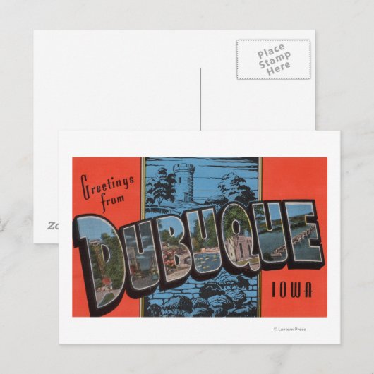 Dubuque, IowaLarge Letter ScenesDubuque, IA Briefkaart (Voorkant / Achterkant)