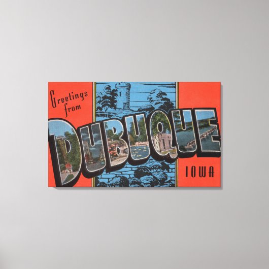 Dubuque, IowaLarge Letter ScenesDubuque, IA Canvas Afdruk (Voorkant)