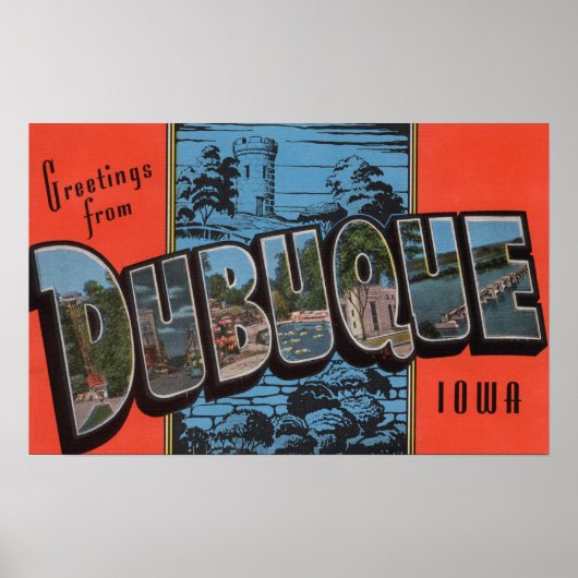 Dubuque, IowaLarge Letter ScenesDubuque, IA Poster (Voorkant)