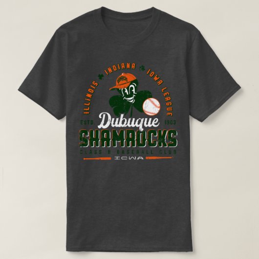 Dubuque Shamrocks Honkbal T-shirt (Design voorkant)