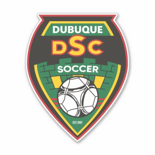 Dubuque Soccer Club Car Decal Sticker (Voorkant)