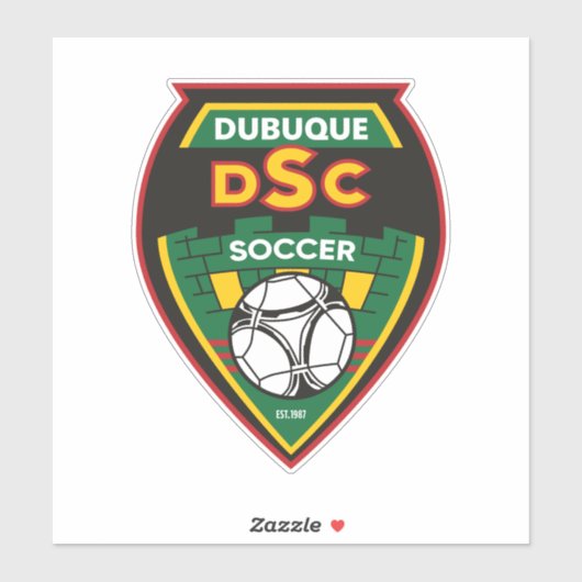 Dubuque Soccer Club Car Decal Sticker (Vel)