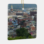 Dubuque, Uitzicht kerst in Iowa City Keramisch Ornament (Rechts)