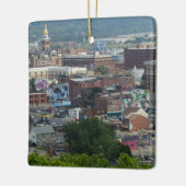 Dubuque, Uitzicht kerst in Iowa City Keramisch Ornament (Links)