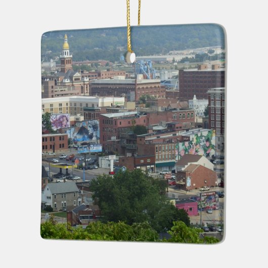 Dubuque, Uitzicht kerst in Iowa City Keramisch Ornament (Links)
