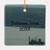 Dubuque, Uitzicht kerst in Iowa City Keramisch Ornament (Achterkant)