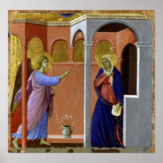 Duccio di Buoninsegna De aankondiging Poster (Voorkant)