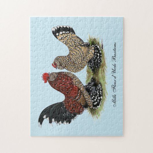 D'Uccle Bantams: Mille Fleur Legpuzzel (Verticaal)