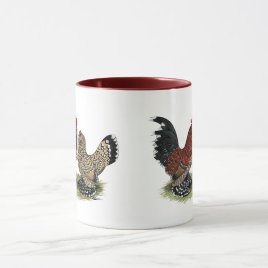 D'Uccle Bantams:  Mille Fleur Mok (Midden)