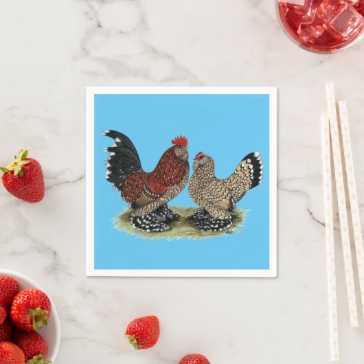 D'Uccle Bantams: Mille Fleur Servetten (Insitu)