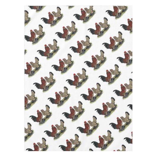 D'Uccle Bantams:  Mille Fleur Tafelkleed (Voorkant)