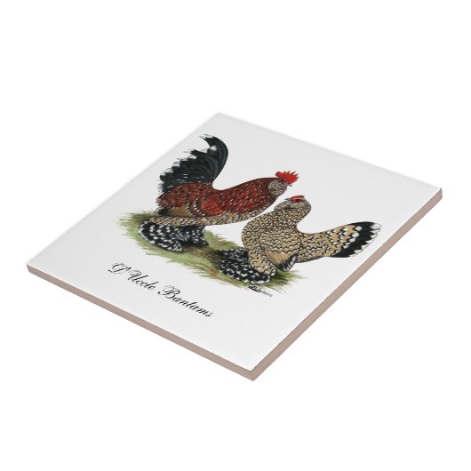 D'Uccle Bantams: Mille Fleur Tegeltje (Zijkant)