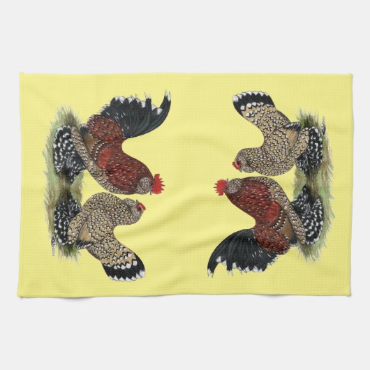 D'Uccle Bantams: Mille Fleur Theedoek (Horizontaal)